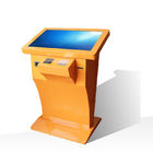 เครื่องคิดเลข 32 นิ้วแบบแนวนอนในตัวเครื่อง Multi Touch Screen ตู้บริการตนเองแบบโต้ตอบพร้อมเครื่องพิมพ์และเครื่องอ่านบัตร