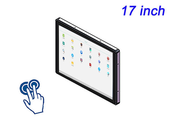 จอสัมผัส Android ขนาด 17 นิ้ว สําหรับแผ่นควบคุมอากาศศาสตร์ ทอร์มิเนลสาธารณะ เครื่องมือห้องปฏิบัติการ และดัชบอร์ดโรงงาน