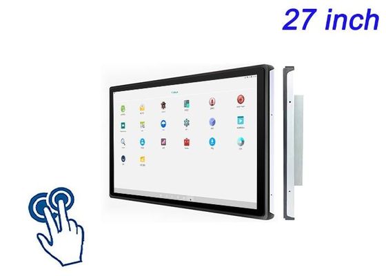 หน้าจอสัมผัส Android ที่ติดตั้ง 27 นิ้ว สําหรับจอแสดงสินค้า, แอปพลิเคชั่นการค้าปลีกที่สมาร์ท, คอนโซลมัลติมีเดีย และระบบควบคุม