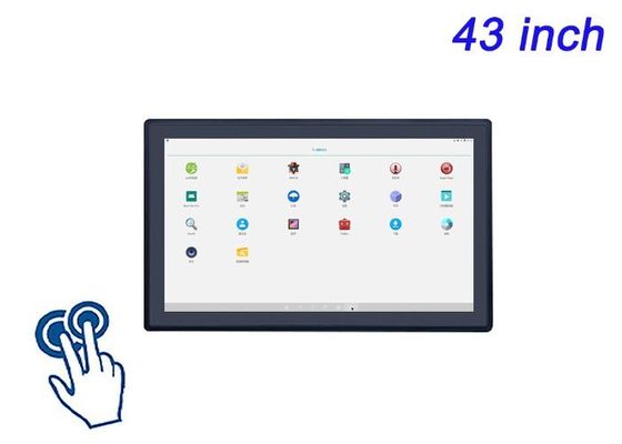 หน้าจอสัมผัส Android 43 นิ้ว สําหรับโครงสร้างพื้นฐานเมืองฉลาด, จอแสดงผลการแข่งขันสนาม, ประสบการณ์การค้าปลีกที่น่าทึ่ง, และคิออสก์เกม