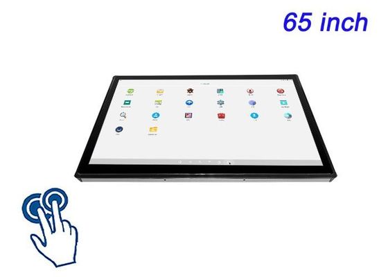หน้าจอสัมผัส Android ขนาด 65 นิ้ว สําหรับระบบพื้นฐานที่สมาร์ท, ป้ายดิจิตอลระดับสูง, ห้องควบคุม และระบบบันเทิง