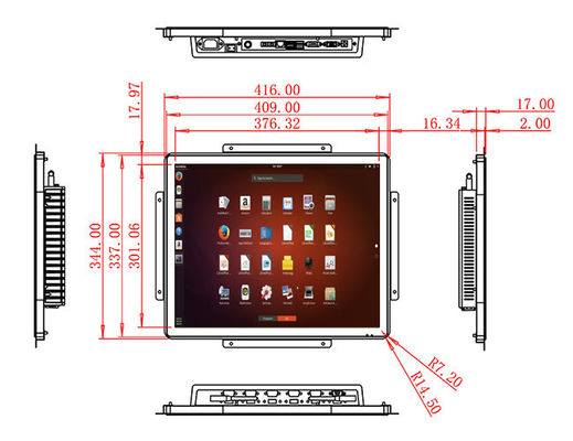 19 นิ้ว Linux Embedded Interaction Unit สําหรับระบบรักษาความปลอดภัย อุปกรณ์อุตสาหกรรม โฆษณาขายปลีก และสถานีบริการสาธารณะ