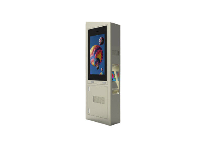 จอแสดงผลกลางแจ้งแบบบางตั้งพื้นจอ LCD โฆษณาหน้าจอแสดงผล 2500nits โฆษณาป้ายดิจิตอล Kiosk กันน้ำ
