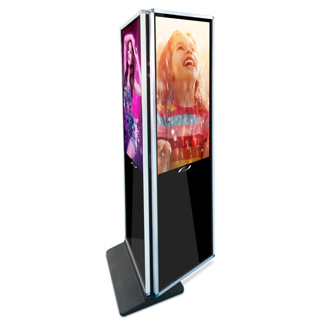 หน้าจอสัมผัส Kiosk ขนาด 10 นิ้ว 1080p ขนาด 43 นิ้วตั้งโต๊ะ Stand Kiosk แบบ Dual Screen พร้อมด้วย IR Touch